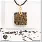 Square black obsidian pendant M.1 in brass orgonite