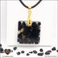 M.2 square black tourmaline pendant in brass orgonite