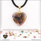 Multicolor Tourmaline heart pendant M.2 in brass orgonite