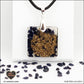 Blue Gold River pendant square M.2 in brass orgonite