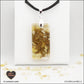 Pendentif Citrine chauffée rectangle M.2 en orgonite laiton