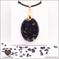 M.2 oval blue gold river pendant in brass orgonite