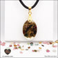 Pendentif Tourmaline multicolore ovale M.1 en orgonite laiton