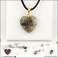 Quartz Tourmaline black heart pendant M.2 in brass orgonite