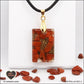 M.1 rectangle red jasper pendant in brass orgonite