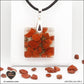 Pendentif Jaspe rouge carré M.2 en orgonite laiton