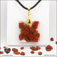 Square red jasper pendant M.2 in brass orgonite