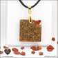 Square red jasper pendant M.2 in brass orgonite