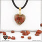 Red Jasper heart pendant M.1 in brass orgonite