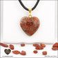 Red Jasper heart pendant M.2 in brass orgonite