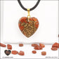 Red Jasper heart pendant M.2 in brass orgonite