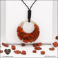 Pendentif Jaspe rouge donut en orgonite laiton