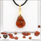 Red Jasper pendant drop in brass orgonite