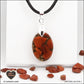 Pendentif Jaspe rouge ovale M.1 en orgonite laiton