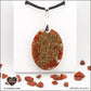 Oval red jasper pendant M.2 in brass orgonite