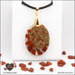 Oval red jasper pendant M.2 in brass orgonite