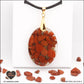 Oval red jasper pendant M.2 in brass orgonite