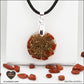 Pendentif Jaspe rouge rond M.1 en orgonite laiton