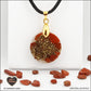 Pendentif Jaspe rouge rond M.1 en orgonite laiton