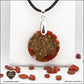 Pendentif Jaspe rouge rond M.2 en orgonite laiton