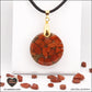 Pendentif Jaspe rouge rond M.2 en orgonite laiton