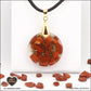 Round red jasper pendant M.2 in brass orgonite