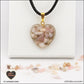 Pink Opal heart pendant M.2 in brass orgonite