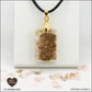 Pendentif Opale rose rectangle M.1 en orgonite laiton