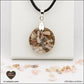 Pendentif Opale rose rond M.1 en orgonite laiton