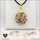 Pendentif Opale rose rond M.1 en orgonite laiton