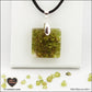 Square Peridot pendant M.1 in brass orgonite