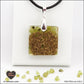 Square Peridot pendant M.2 in brass orgonite