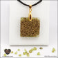 Square Peridot pendant M.2 in brass orgonite