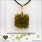 Square Peridot pendant M.2 in brass orgonite