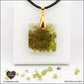 Square Peridot pendant M.2 in brass orgonite