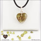 Peridot heart pendant M.1 in brass orgonite