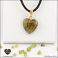 Peridot heart pendant M.1 in brass orgonite