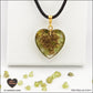 Peridot heart pendant M.2 in brass orgonite