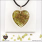 Peridot heart pendant M.3 in brass orgonite