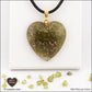 Peridot heart pendant M.3 in brass orgonite