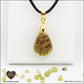 Peridot drop pendant in brass orgonite