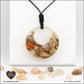 Pendentif Pierre de Lune donut en orgonite laiton