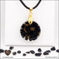 Round black Tourmaline pendant M.1 in brass orgonite