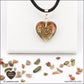 Unakite heart pendant M.1 in brass orgonite