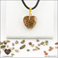 Unakite heart pendant M.1 in brass orgonite