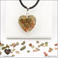 Unakite heart pendant M.2 in brass orgonite