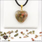 Unakite heart pendant M.2 in brass orgonite