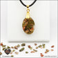 Unakite oval pendant M.1 in brass orgonite