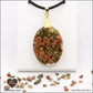 Unakite oval pendant M.2 in brass orgonite