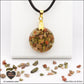 Round Unakite pendant M.1 in brass orgonite